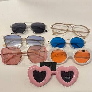 Bundle of 7 unbranded pre-owned Sunglasses glasses total various colors & styles